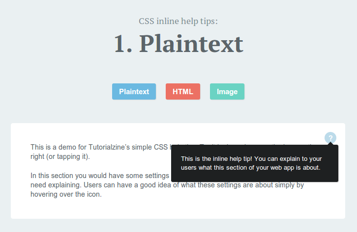 Create inline help tips for your site with a bit of CSS - Tutorialzine
