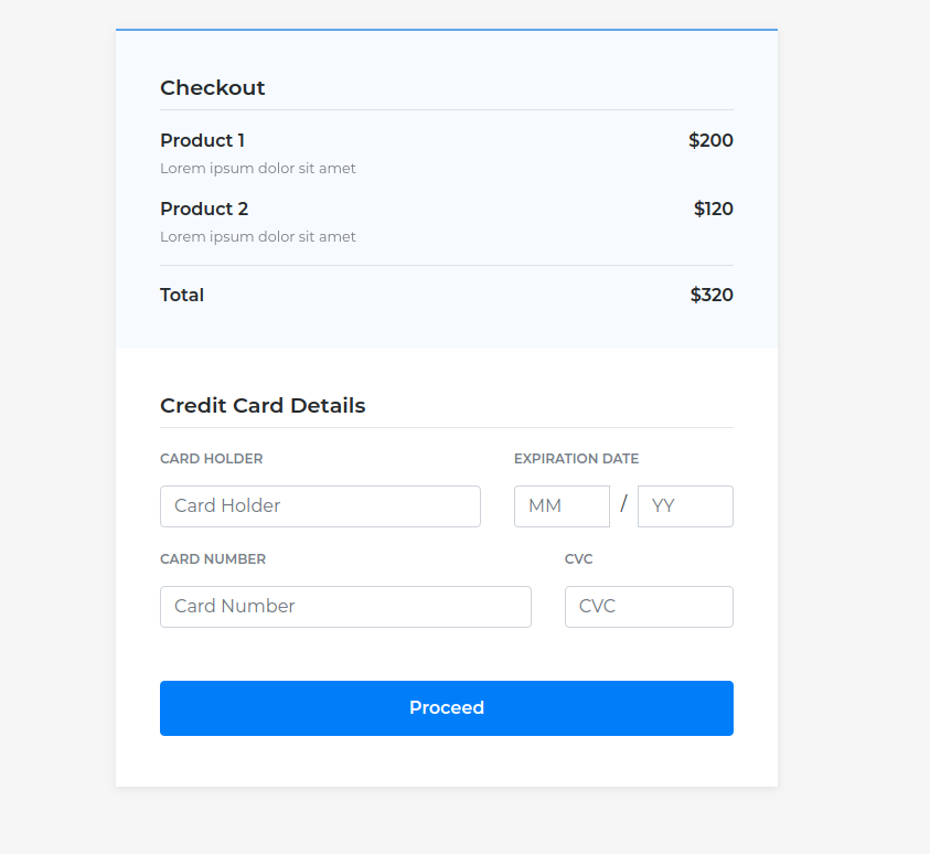 Freebie 2 Beautiful Checkout Forms with Bootstrap 4 Tutorialzine